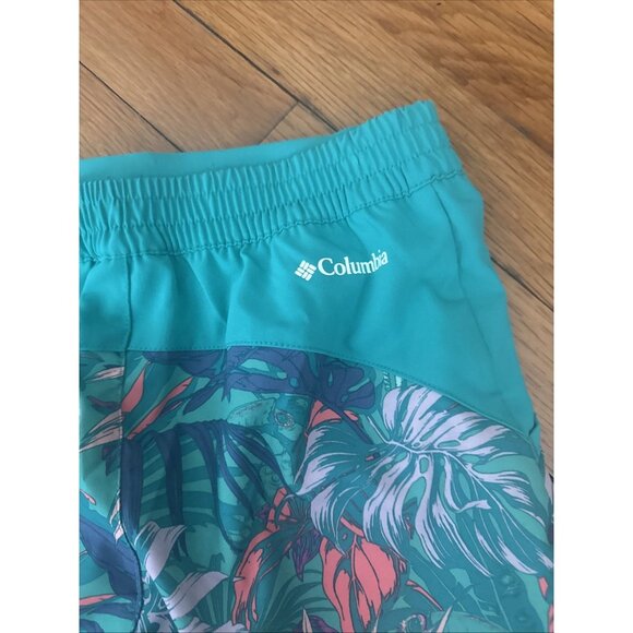 Columbia Girl's Hawaiian Teal Print Water Shorts Size Small - Picture 4 of 5